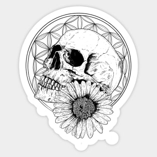 Macabre Goth Skull Sticker